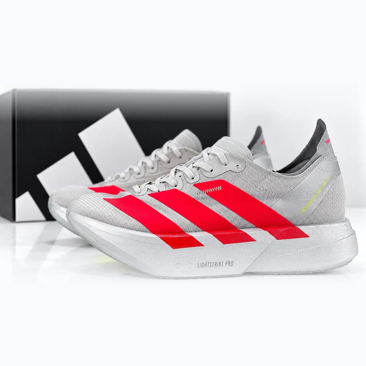 Adidas Adizero Adios Pro cinza e laranja, cinza e laranja
